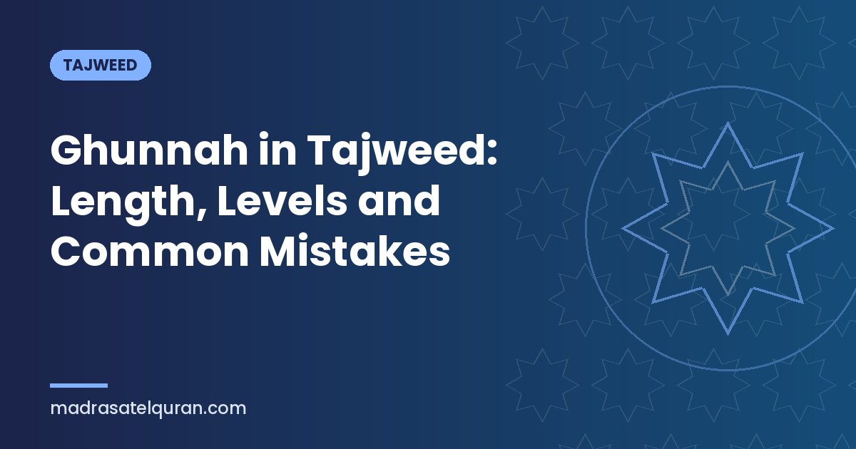 Ghunnah in Tajweed: Length, Levels and Common Mistakes