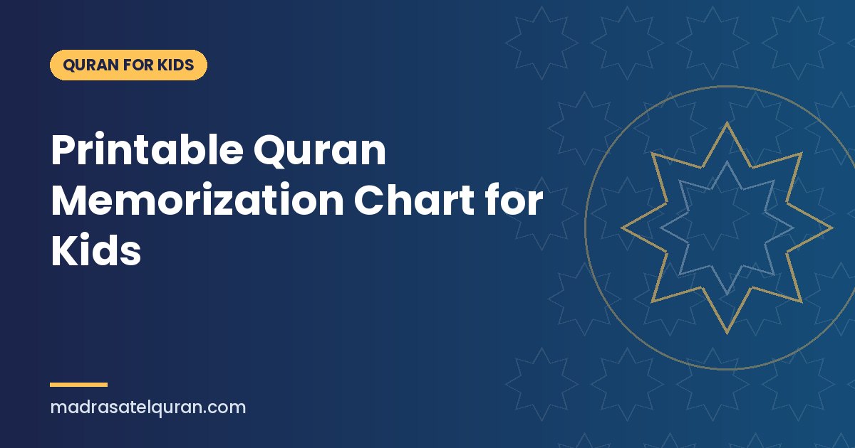 Printable Quran Memorization Chart for Kids