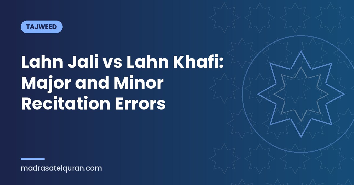 Lahn Jali vs Lahn Khafi: Major and Minor Recitation Errors