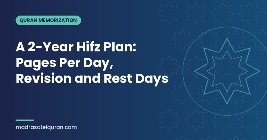 A 2-Year Hifz Plan: Pages Per Day, Revision and Rest Days