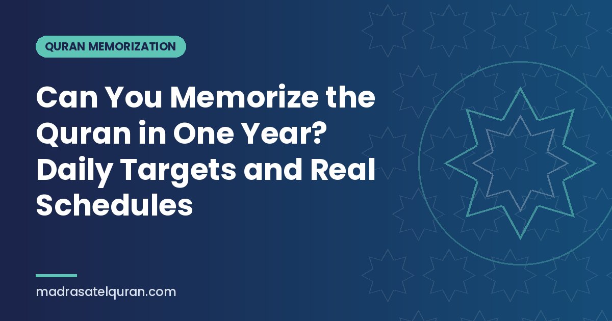 Can You Memorize the Quran in One Year? Daily Targets and Real Schedules