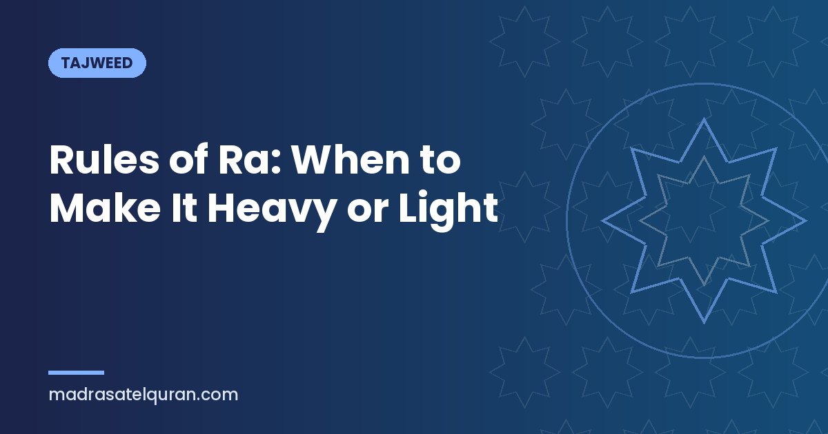 Rules of Ra: When to Make It Heavy or Light
