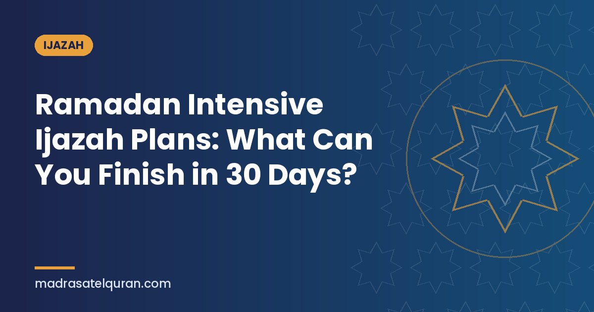 Ramadan Intensive Ijazah Plans: What Can You Finish in 30 Days?
