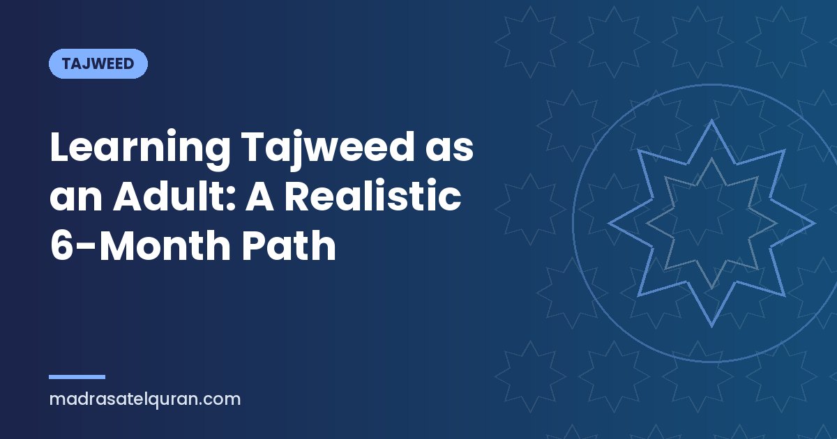 Learning Tajweed as an Adult: A Realistic 6-Month Path