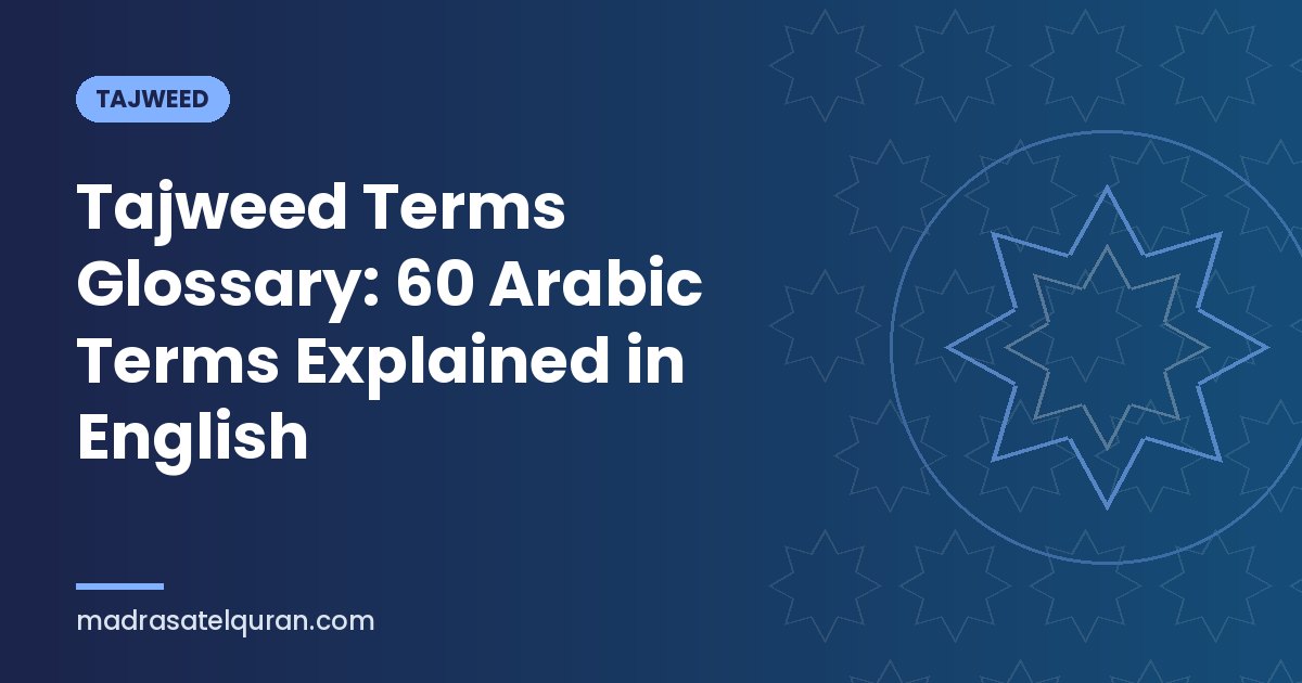Tajweed Terms Glossary: 60 Arabic Terms Explained in English