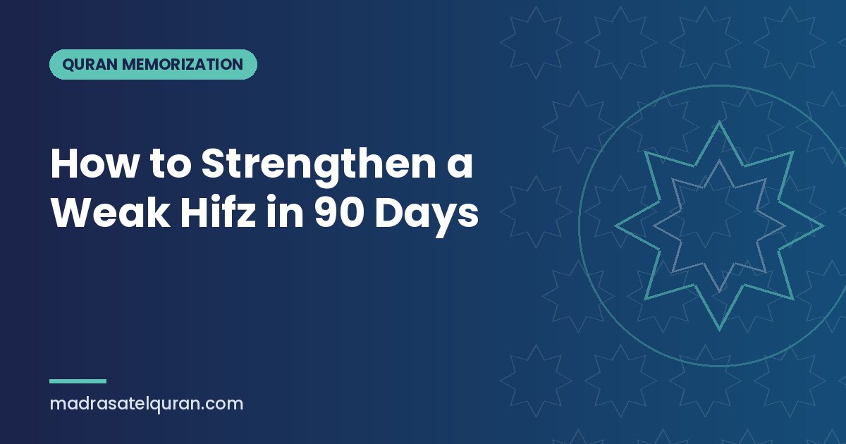 How to Strengthen a Weak Hifz in 90 Days